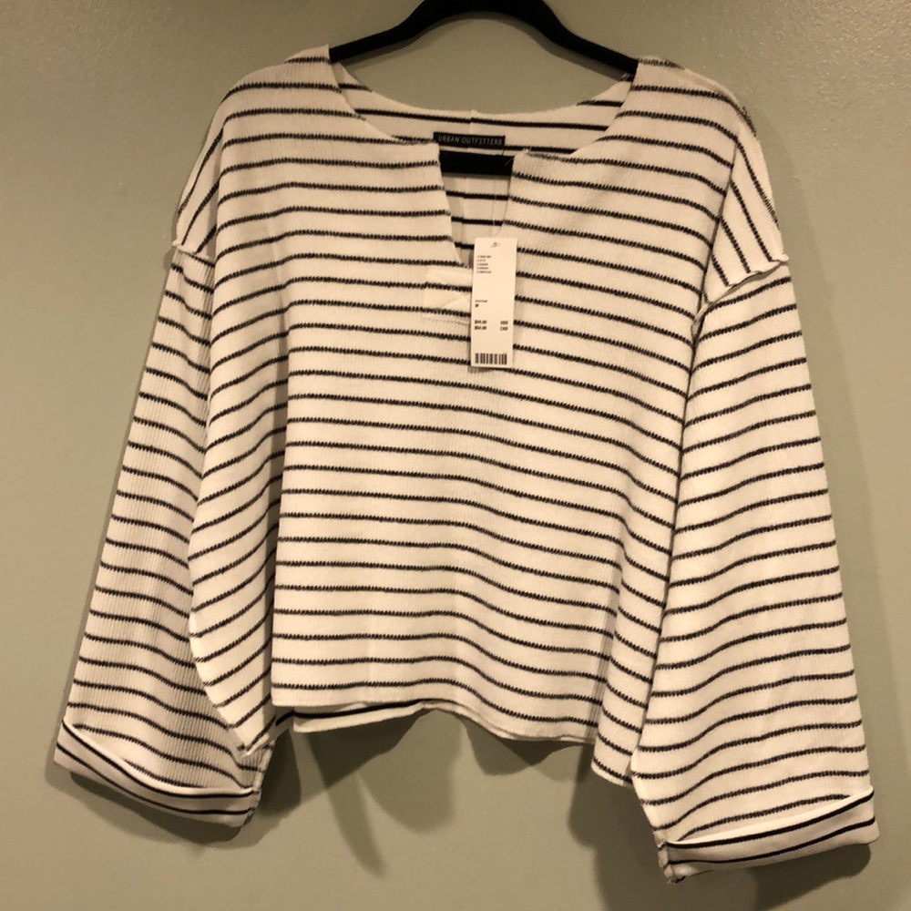 Urban outfitters black and white striped top NWTS